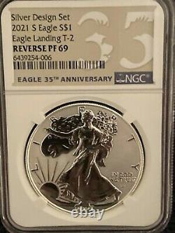 2021 Reverse Proof American Silver Eagle TwoCoin Designer Edition NGC PF69 withOGP