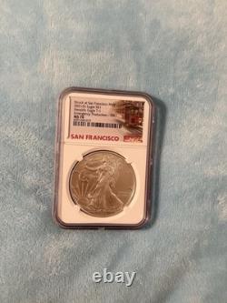 2021-S Silver Eagle Heraldic T-1 Emergency Production Coin MS70 Strack SF Mint