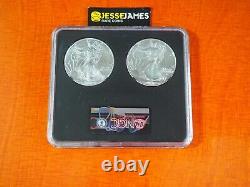 2021 Silver Eagle Ngc Unc Final 400 T1 And Unc First 400 T2 Boxes 2 Coin Set