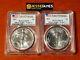 2021 Silver Eagle Pcgs Ms70 Flag First Strike 2 Coin Set Both Type 1 & Type 2