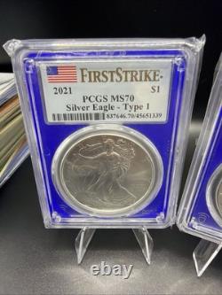 2021 Silver Eagle Type 1 and Type 2 MS70 First Strike Set