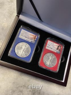 2021 T1 Silver Eagle MS69 1Oz Fine. 999 The Biden-Harris Inaugural Set In Box