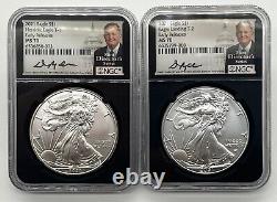 2021 Type 1 & 2 Silver Eagle D. Ryder Signed Ngc Ms 70 Mint Dir Series