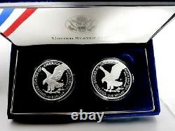 2021 Type 2 (2) Coin Set Both Us Mint W & S Proof Silver Eagle Landing