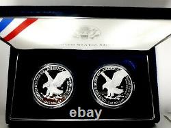 2021 Type 2 (2) Coin Set Both Us Mint W & S Proof Silver Eagle Landing