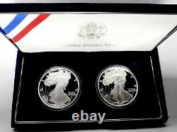 2021 Type 2 (2) Coin Set Both Us Mint W & S Proof Silver Eagle Landing