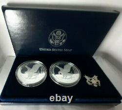 2021 Type 2 (2) Coin Set Both Us Mint W & S Proof Silver Eagle Landing