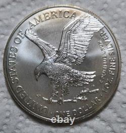 2021 Unc American Silver Eagle 1 Troy Oz. 999 Fine Silver Type 2 Beautiful Tone