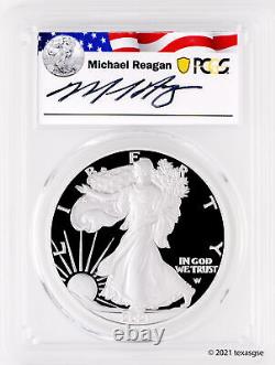 2021 W $1 Silver American Eagle Type 2 PCGS PR70DCAM FDI Reagan Legacy