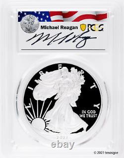 2021 (W) $1 Type 1 Silver American Eagle PCGS PR70 FDI Michael Reagan