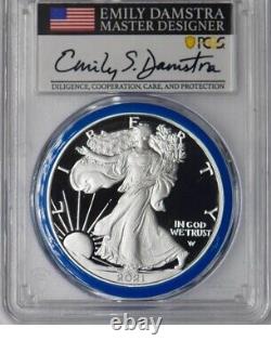 2021 W Advanced Release Silver Eagle-pcgs Pr70-mint Designer-type 2-damstra