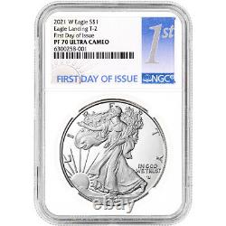 2021 W American Silver Eagle Proof Type 2 NGC PF70 First Day Issue 1st Label