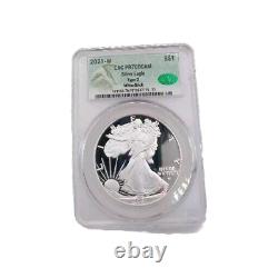 2021-W CAC Pr70dcam Silver Eagle Type 2 Witterbrick Blast White