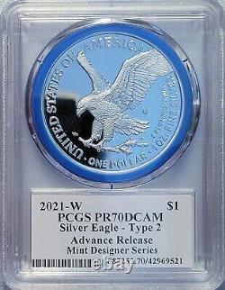 2021 W Mint Designer T2 Silver Eagle-PR70DCAM-Advance Release-Emily Damstra