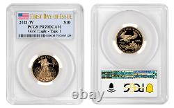 2021 W PCGS Pf70 Proof Gold Eagle FIRST DAY ISSUE PRESALE Mint Confirmation 1/4