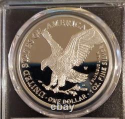2021 W Pcgs Proof Pf70 Dcam Fdi Silver Eagle Emily Damstra Signed Flag Label $1
