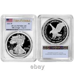 2021-W Proof $1 Type 2 American Silver Eagle PCGS PR70DCAM FS Flag Label