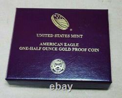 2021 W Proof American Gold Eagle Half Ounce Type 1 In OGP With COA (21EC)