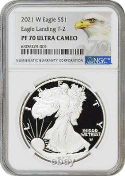 2021 W Proof Silver Eagle 21EAN, NGC PF70UC Type 2 with Box&COA
