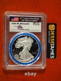 2021 W Proof Silver Eagle Pcgs Pr70 Dcam Fdi Mercanti Mint Engravers Series T1