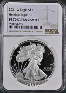 2021 W Proof Silver Eagle Type 1 Ngc Pf 70