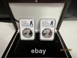 2021-W & S Mint Type 2 Silver Eagles NGC PF70UC Advance Releases With Nice Case