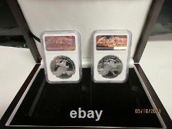 2021-W & S Mint Type 2 Silver Eagles NGC PF70UC Advance Releases With Nice Case