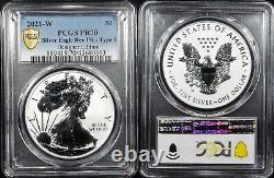 2021 W Silver Eagle Reverse Proof T-1 Designer Edition PCGS PR 70 PF Shield