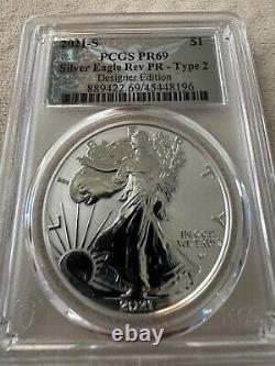 2021-W Type 2 Silver American Eagle PROOF PCGS proof 69 us mint