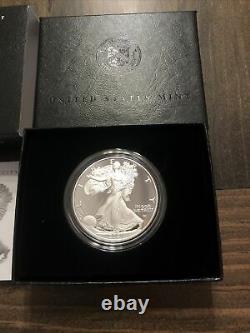 2021-W US MINT American Eagle One Ounce Silver Proof Coin In Hand