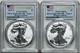 2021 Ws T-1 & T-2 Silver Eagle Reverse Proof Designer Edition Set Pcgs Pr70 Fs