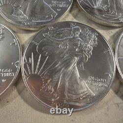 2022 1 oz American Silver Eagle Coin BU Lot Of 5 Coins