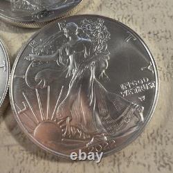 2022 1 oz American Silver Eagle Coin BU Lot Of 5 Coins