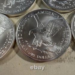 2022 1 oz American Silver Eagle Coin BU Lot Of 5 Coins