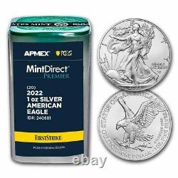 2022 1 oz Silver Eagles (20-Coin MD Premier + PCGS FS Tube) SKU#240681