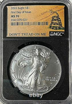 2022 American Silver Eagle $1 NGC MS70 FIRST DAY OF ISSUE Don't Tread On Me