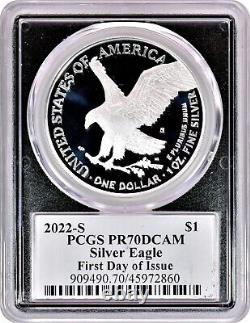 2022-S American Silver Eagle $1 Gem Proof PCGS PR70 DCAM Emily Damstra FDOI