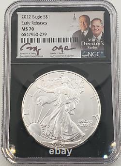 2022 Silver Eagle Early Releases NGC MS70 Mint Moy & Ryder Hand Signed