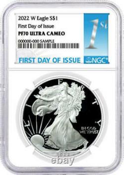 2022-W American Eagle 1 oz. Silver Proof NGC PF 70 First Day of Issue withBox COA