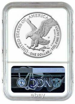 2022-W American Eagle One Ounce Silver Burnished NGC MS 70 w Box & COA