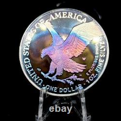 2022 W American Silver Eagle Proof Dcam. 999 One Ounce With COA Monster Toning