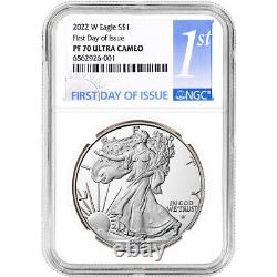 2022 W American Silver Eagle Proof NGC PF70 First Day Issue 1st Label
