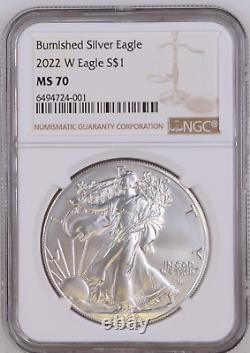 2022-W BURNISHED American Eagle One Ounce 99.9% Silver 22EG NGC MS70