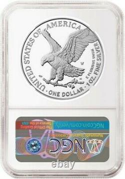 2022 W BURNISHED SILVER EAGLE, NGC MS70 FIRST RELEASES, with OGP & COA, FR LABEL