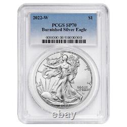 2022-W Burnished $1 American Silver Eagle PCGS SP70 Blue Label