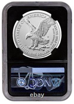 2022 W Burnished American Silver Eagle NGC MS70 FDOI 999 Silver Label Black Core