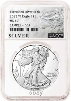 2022 W Burnished American Silver Eagle, Ngc Ms69, Ngc Silver Als Label