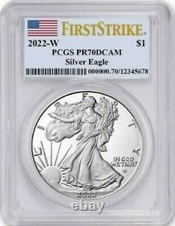 2022-W Proof $1 American Silver Eagle PCGS PR70DCAM FIRST STRIKE Flag Label