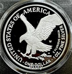 2022 W Silver Eagle Proof PCGS PR70 DCAM First Day Of Issue FDI Gold Foil Label