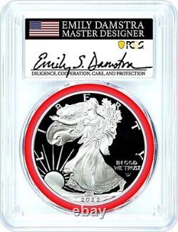 2022-s Advanced Release Silver Eagle-pcgs Pr70-mint Designer Series-damstra